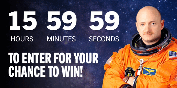 Mark Kelly Countdown Counter: 16 hours left to enter for your chance to win!