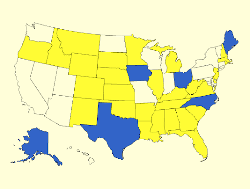 35 highlighted states that have Senate seats up for grabs