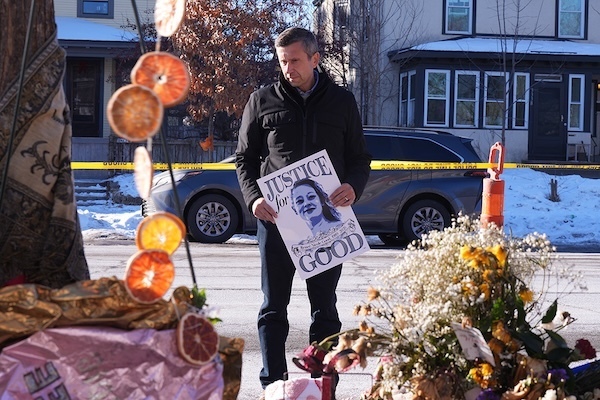 Ken Martin at memorial of Renée Nicole Good and Alex Pretti
